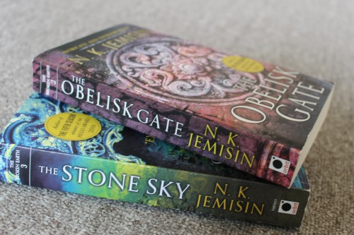 Covers of The Stone Sky and The Obelisk Gate by N.K. Jemisin (Orbit Books)